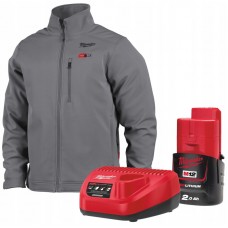 Куртка с подогревом MILWAUKEE M12 HJGREY5-201, серая, размер XXXL (ЗУ +1акк.Х2Ач)