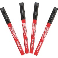 Набір маркерів Fine Tip InkZAll MILWAUKEE, чорний, (4шт)
