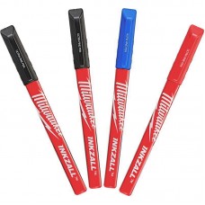 Набір маркерів Fine Tip InkZAll MILWAUKEE, синій/червоний/чорний/чорний, (4шт)