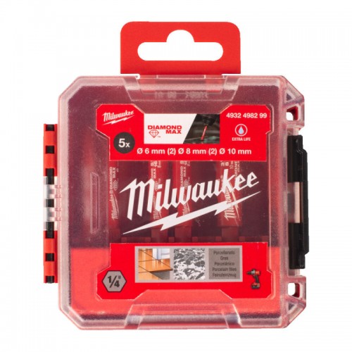 Набор коронок алмазных Diamond Plus MILWAUKEE (1/4 Hex) (Ø6, 6, 8 , 8, 10мм)