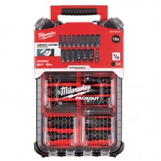 Набор головок ударных ShW 1/2\" STD PACKOUT™ MILWAUKEE, удлиненных, (10-24мм) (16шт)