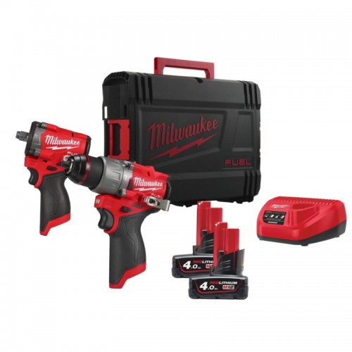 Набор из 2х инструментов аккумуляторных бесщеточных MILWAUKEE M12 FPP2X2-402X (ЗУ+2акк.Х4Ач+кейс)