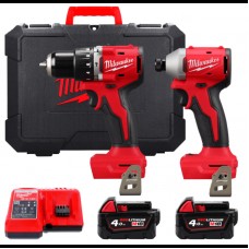 Набор из 2 инструментов аккумуляторных бесщеточных MILWAUKEE M18 BLCPP2A-402C (M18 BLPDRC, BLIDRC)