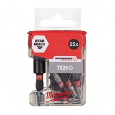 Насадка Milwaukee SHOCKWAVE TX25 25мм (25 шт/упак) + магнитный держатель для бит