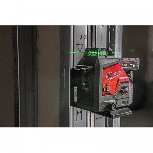 Нивелир лазерный аккумуляторный 3D MILWAUKEE M12 3PL-0C (360˚, зелёный луч)