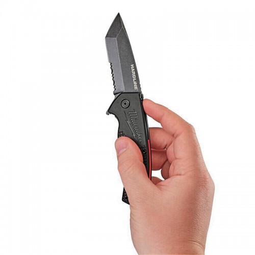 Нож складной  HARDLINE Serrated MILWAUKEE с серейторным лезвием 75мм