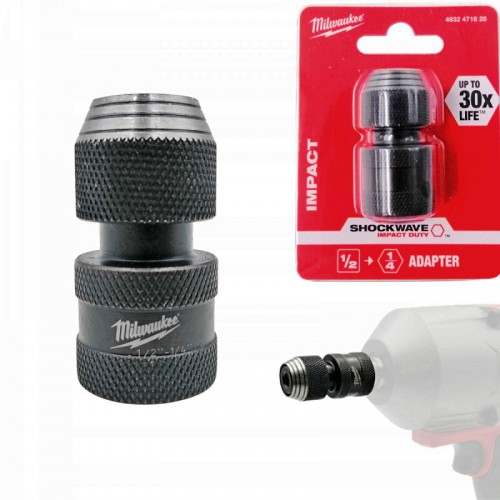 Переходник ShW MILWAUKEE, с квадрата 1/2'' на 1/4'' Hex