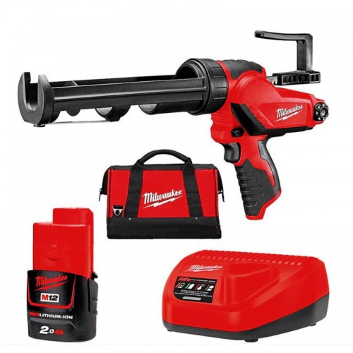 Пистолет для герметика аккумуляторный MILWAUKEE M12 PCG/310C-201B (310мл) (ЗУ+1акк.Х2Ач+сумка)