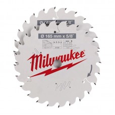 Набор дисков пильных MILWAUKEE Ø165х5/8˝х 24зуб. (2шт 4932471311)