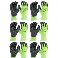 Перчатки Hi-Vis сигнальные MILWAUKEE, с сопротивлением порезам 1/A уровня, размер 10/XL, (12шт)
