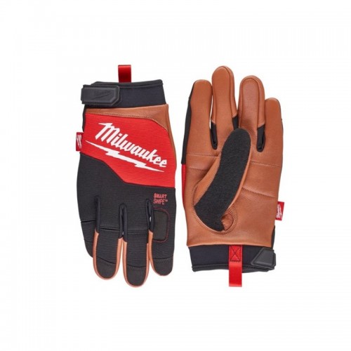 Перчатки рабочие гибридные MILWAUKEE, с кожанными вставками (размер 10/XL)