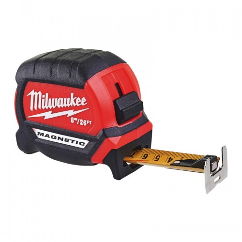 Рулетка магнитная MAGNETIC MILWAUKEE GEN III, 8м/26фт (27мм)