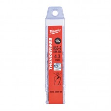 Сверло по металлу THUNDERWEB HSS-G MILWAUKEE, DIN338, Ø4,3х80х47мм, (10шт)