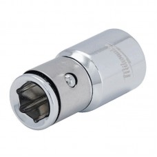 Переходник хромированный MILWAUKEE с 1/4'' квадратный хвостовик на 1/4'' Hex