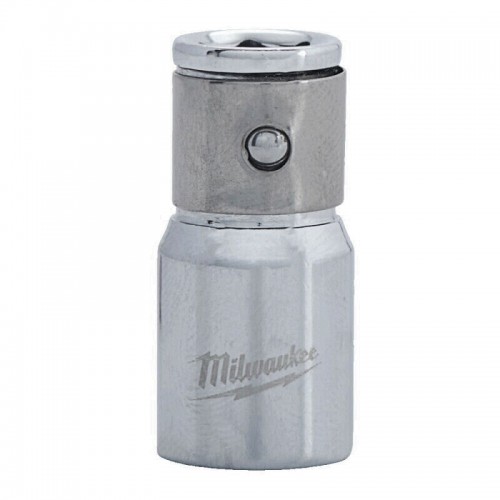 Переходник хромированный MILWAUKEE с 1/4'' квадратный хвостовик на 1/4'' Hex