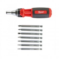 Отвертка универсальная с трещоткой 9в1 (PH1, PH2, PZ1, PZ2, Torx®15, Torx®20, SL5.5)  MILWAUKEE