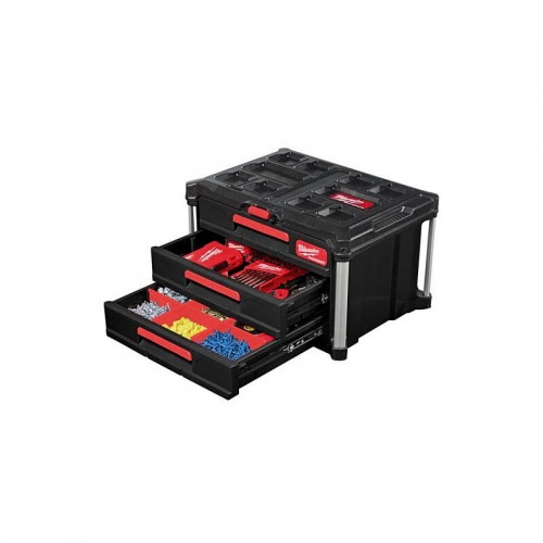 Ящик для инструмента с 3-мя выдвижными отсеками PACKOUT MILWAUKEE DRAWER BOX (560x410х363мм)